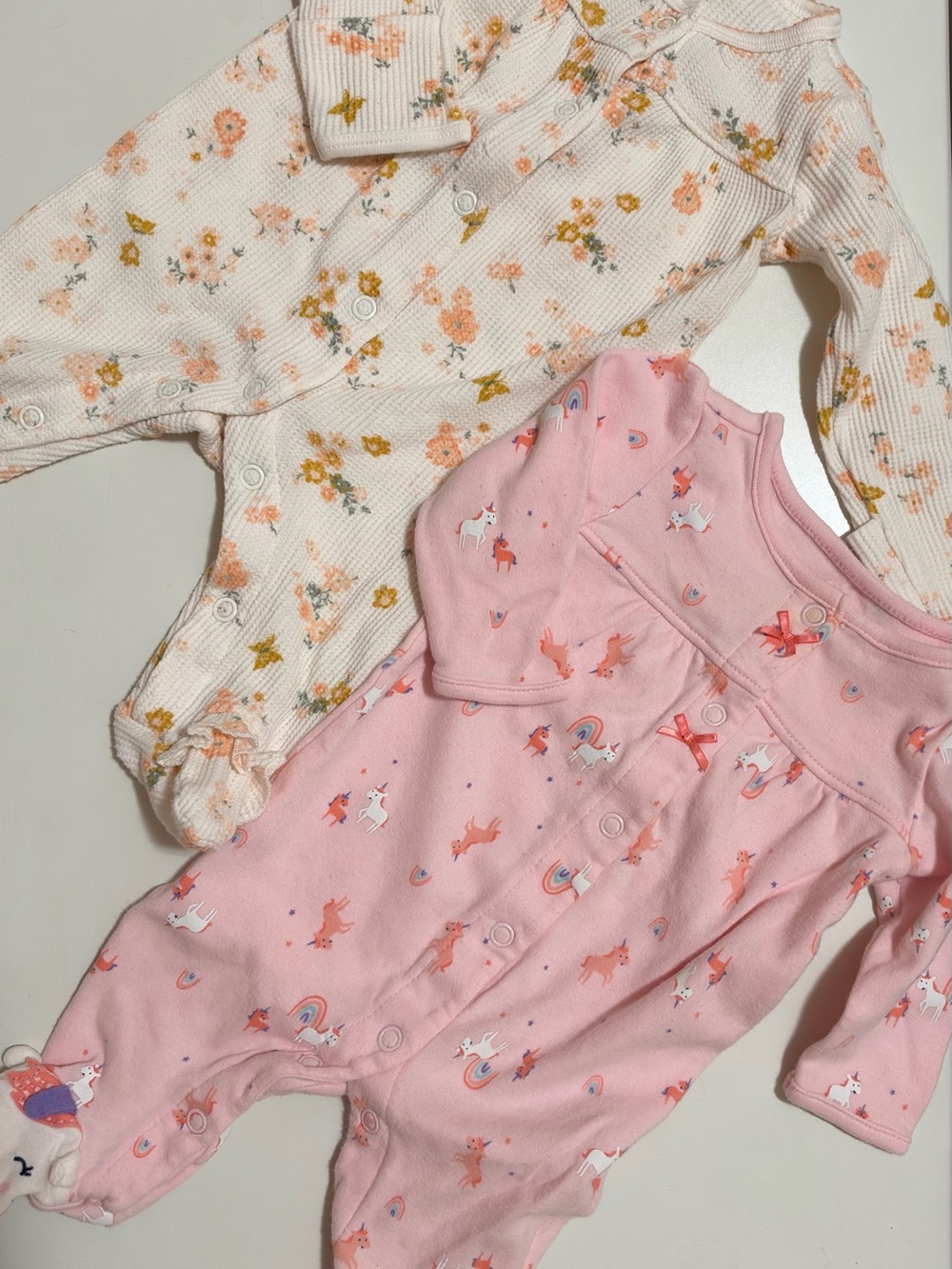 Carter's Pink Unicorn & Cream Floral Sleep Sack Set